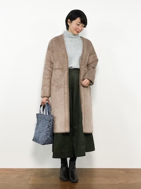 三由佳奈さん（レディース・160cm）の冬コーディネート