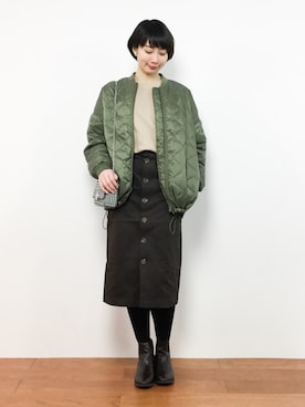 三由佳奈さん(レディース・160cm)の冬コーディネート