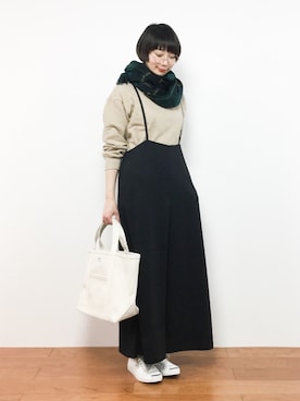 三由佳奈さん（レディース・160cm）の冬コーディネート