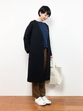 三由佳奈さん（レディース・160cm）の冬コーディネート