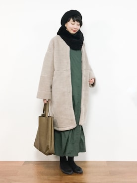 三由佳奈さん（レディース・160cm）の冬コーディネート