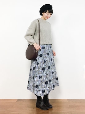 三由佳奈さん（レディース・160cm）の冬コーディネート