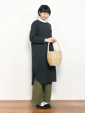 三由佳奈さん（レディース・160cm）の冬コーディネート