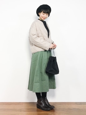 三由佳奈さん（レディース・160cm）の冬コーディネート