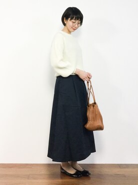 三由佳奈さん（レディース・160cm）の冬コーディネート