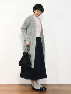 三由佳奈さん（レディース・160cm）の冬コーディネート