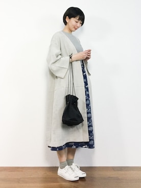 三由佳奈さん（レディース・160cm）の冬コーディネート