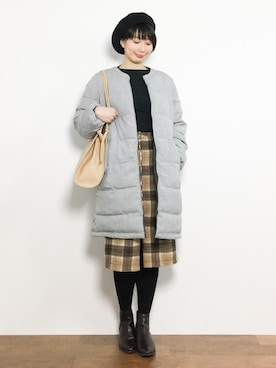 三由佳奈さん（レディース・160cm）の冬コーディネート