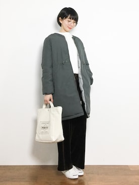 三由佳奈さん（レディース・160cm）の冬コーディネート