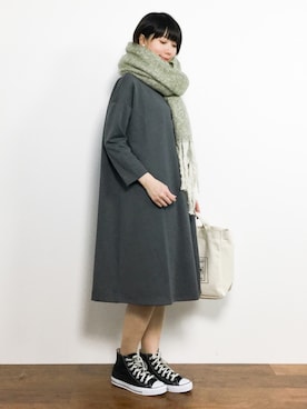 三由佳奈さん（レディース・160cm）の冬コーディネート