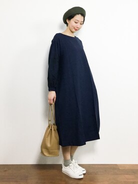 三由佳奈さん（レディース・160cm）の冬コーディネート