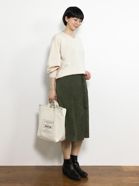 三由佳奈さん（レディース・160cm）の冬コーディネート