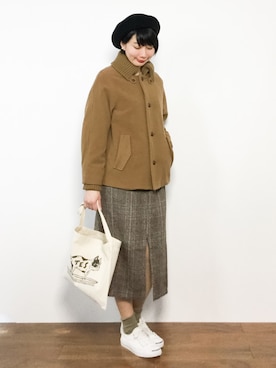 三由佳奈さん（レディース・160cm）の冬コーディネート