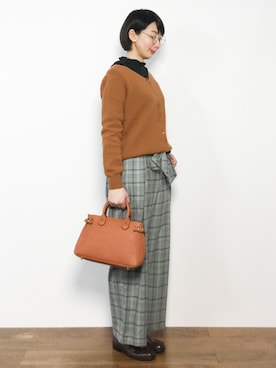 三由佳奈さん（レディース・160cm）の冬コーディネート