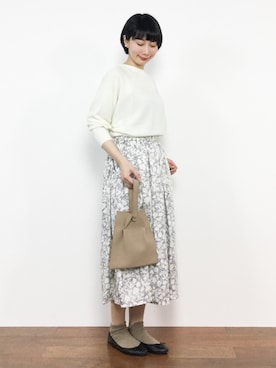 「chambre de charme（シャンブルドゥシャーム）のアイテム（スカート）」を使った、三由佳奈さん（レディース・160cm）の冬コーディネート