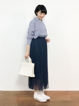 三由佳奈さん（レディース・160cm）の冬コーディネート