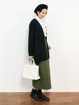 「BLISS POINT（ブリスポイント）のアイテム（スカート）」を使った、三由佳奈さん（レディース・160cm）の冬コーディネート