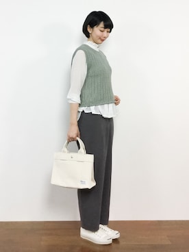 三由佳奈さん（レディース・160cm）の冬コーディネート