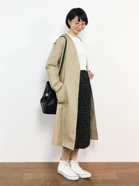 三由佳奈さん（レディース・160cm）の冬コーディネート