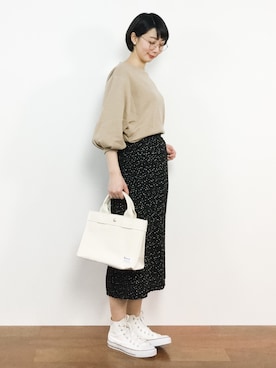 三由佳奈さん（レディース・160cm）の冬コーディネート