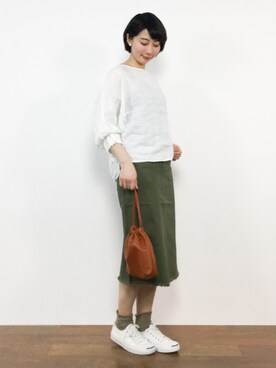 三由佳奈さん（レディース・160cm）の春コーディネート