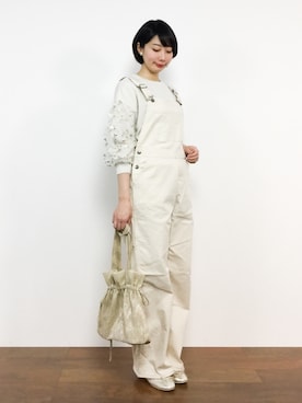 「チュールスリーブ」｜三由佳奈さん（レディース・160cm）の春コーディネート