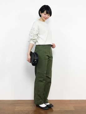 「チュールスリーブ」｜三由佳奈さん（レディース・160cm）の春コーディネート