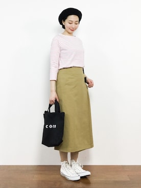 三由佳奈さん(レディース・160cm)の春コーディネート