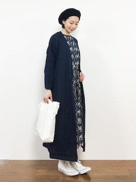 三由佳奈さん（レディース・160cm）の春コーディネート