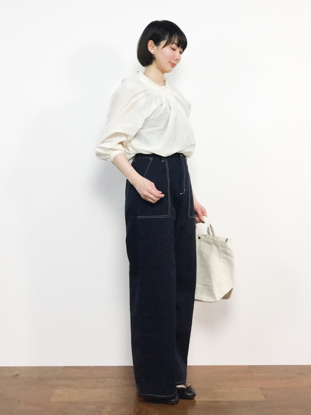 【美品】ユナイテッドアローズ　パフスリーブブラウス タック パフスリーブ ブラウス