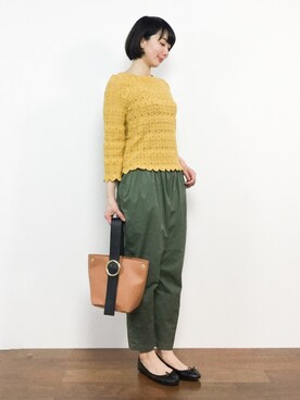 「マスタードイエロー」｜三由佳奈さん（レディース・160cm）の春コーディネート