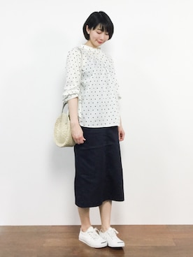 三由佳奈さん(レディース・160cm)の春コーディネート