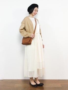 三由佳奈さん（レディース・160cm）の春コーディネート