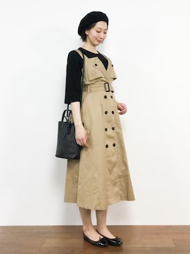 三由佳奈さん（レディース・160cm）の春コーディネート