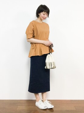 三由佳奈さん（レディース・160cm）の春コーディネート