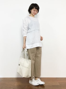 三由佳奈さん（レディース・160cm）の春コーディネート