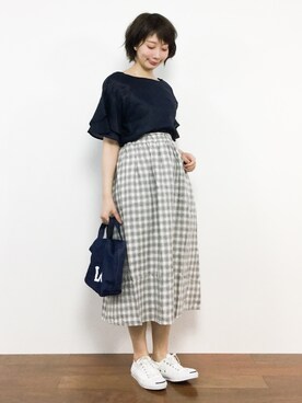 三由佳奈さん（レディース・160cm）の春コーディネート