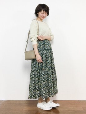 三由佳奈さん（レディース・160cm）の春コーディネート