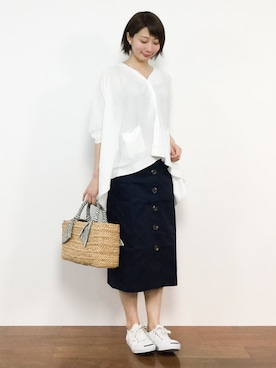 三由佳奈さん（レディース・160cm）の春コーディネート