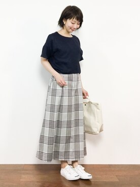 三由佳奈さん（レディース・160cm）の春コーディネート