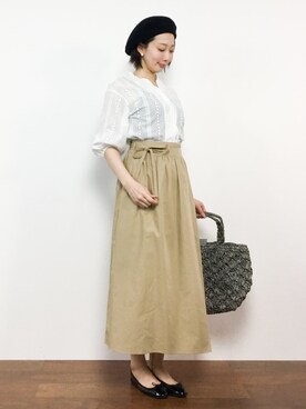 三由佳奈さん（レディース・160cm）の春コーディネート