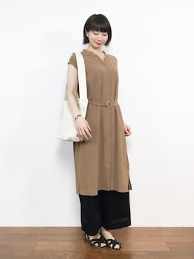 三由佳奈さん(レディース・160cm)の春コーディネート