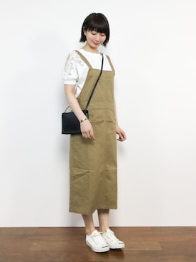 「SEVENDAYS=SUNDAY（セブンデイズサンデイ）のアイテム（オールインワン・サロペット）」を使った、三由佳奈さん（レディース・160cm）の春コーディネート