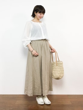 三由佳奈さん（レディース・160cm）の春コーディネート