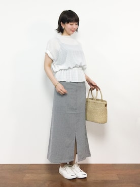 三由佳奈さん（レディース・160cm）の春コーディネート