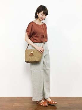 三由佳奈さん（レディース・160cm）の夏コーディネート