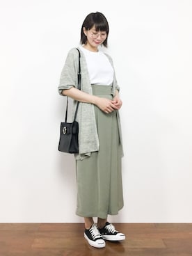 三由佳奈さん（レディース・160cm）の夏コーディネート