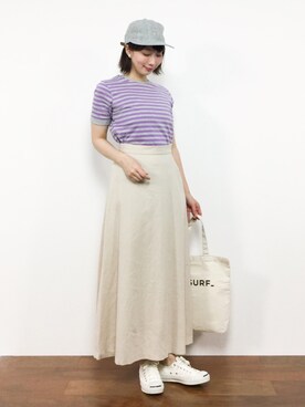 三由佳奈さん（レディース・160cm）の夏コーディネート