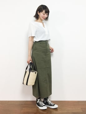 三由佳奈さん（レディース・160cm）の夏コーディネート