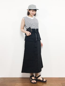 三由佳奈さん（レディース・160cm）の夏コーディネート